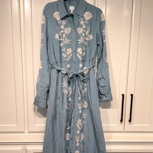 Embroidered Blue Floral Dress